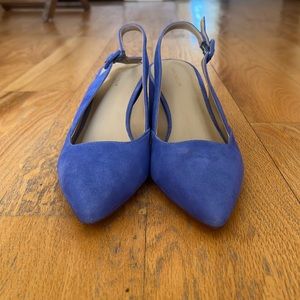 Ann Taylor Suede Block Heel Slingback Pumps